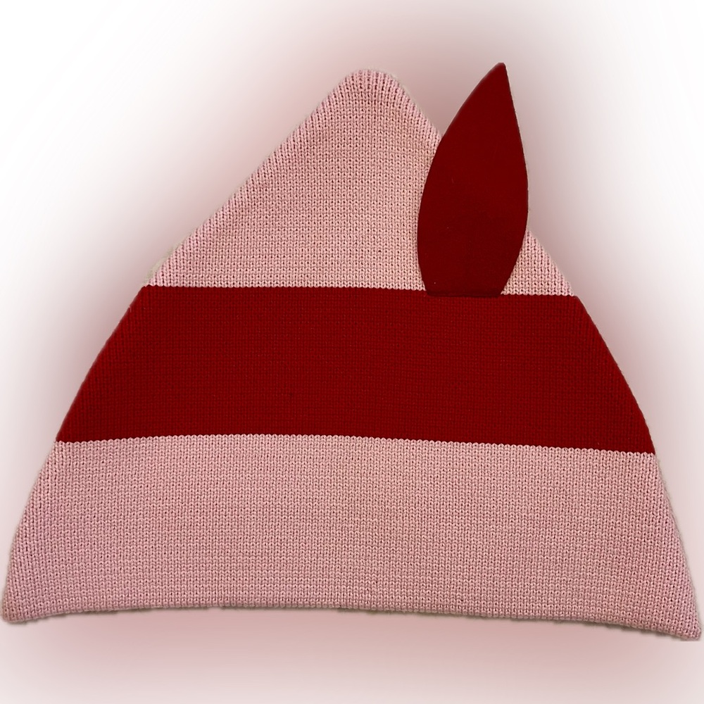 Hanna Andersson ELF Pink and Red 100% Cotton Knit Hat